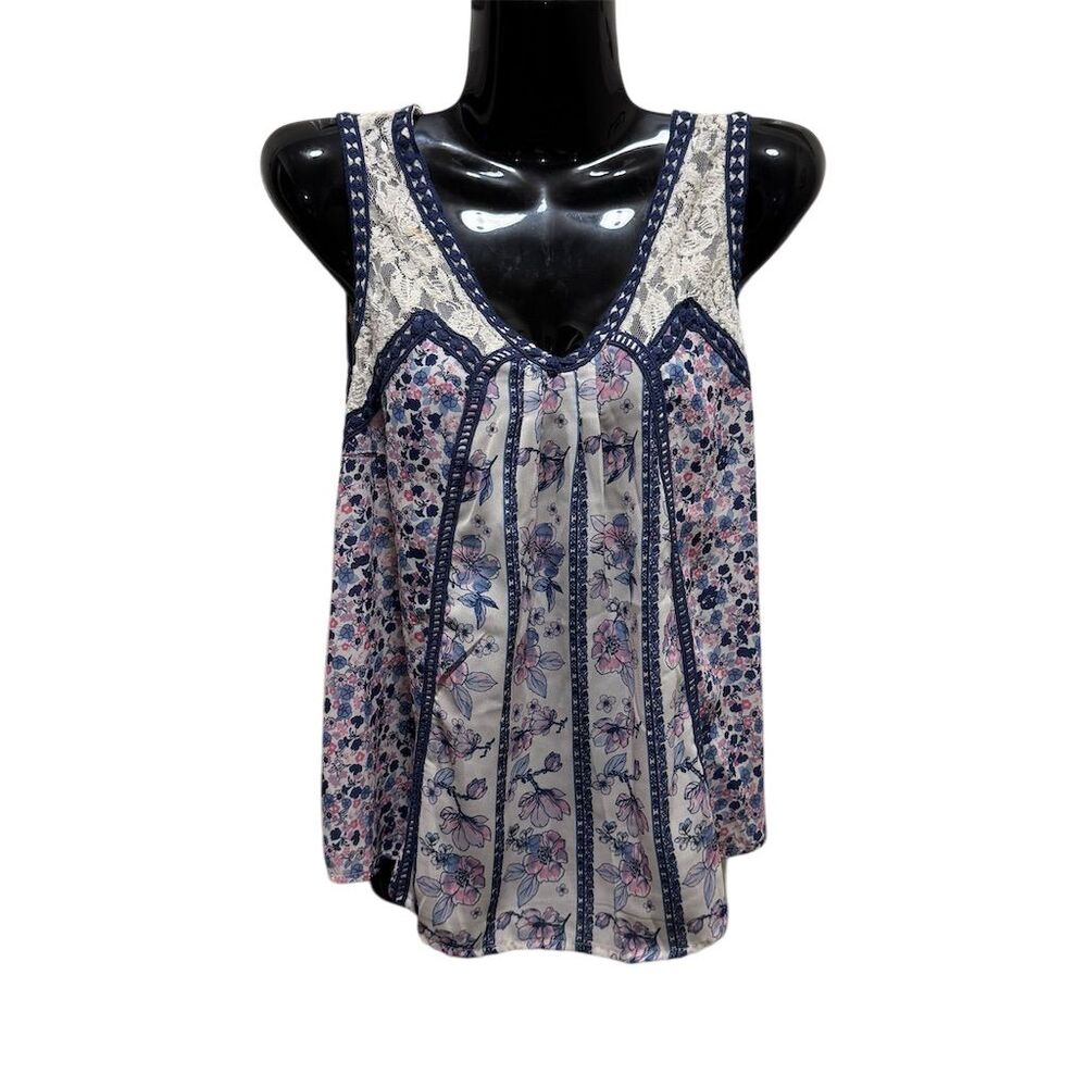 Penelope Rose Women's M Floral Lace Sleeveless Blouse Multicolor‎ Casual